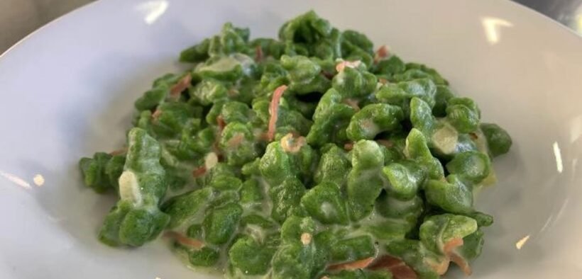 Ricetta Spätzle di spinaci con speck e panna